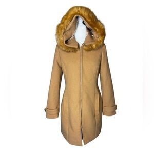 EXPRESS Wool fur lined hooded coat size Small